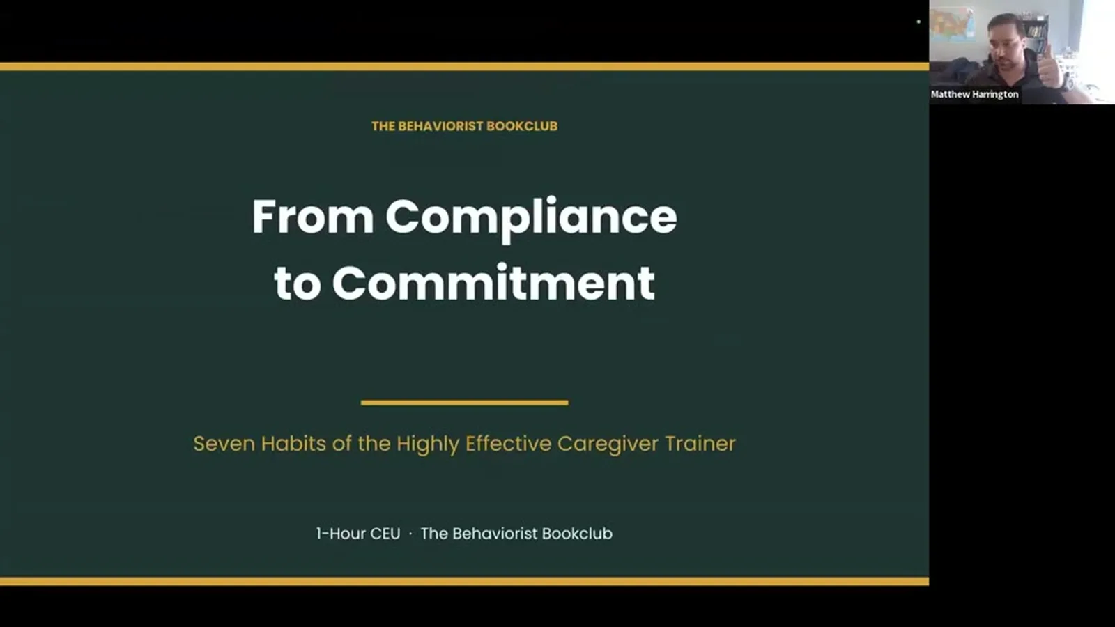 Compliance to Commitment: Seven Habits of the Highly Effective Caregiver Trainer