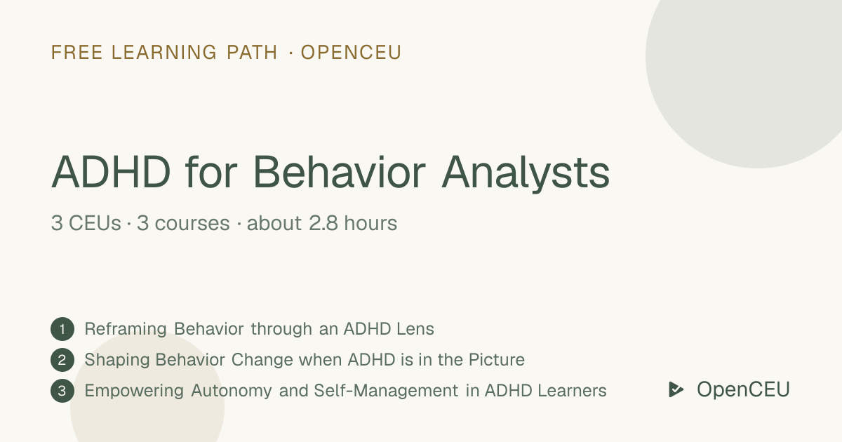ADHD for Behavior Analysts learning path