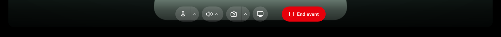 Red End event button in the live control bar